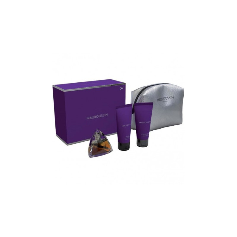 Mauboussin Coffret 4 Pièces EDP 100ml+Gel Douche100 ml+Lait Corps 100 ml +Trousse+