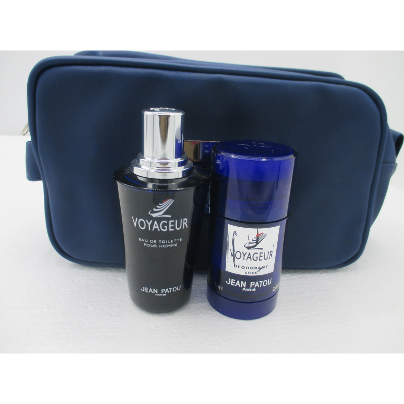 Jean Patou  Voyageur Coffret  Homme   3 PCS EDT  Vaporisateur 100 ml + Déodorant  75 ml+ Trousse Toilette
