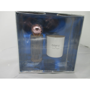 Coffret  Blanc de Courréges Eau de Parfum Vaposisateur 90 ml +Une Bougie Parfumée 120 g Blister Vintage