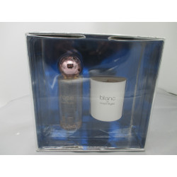 Coffret  Blanc de Courréges Eau de Parfum Vaposisateur 90 ml +Une Bougie Parfumée 120 g Blister Vintage