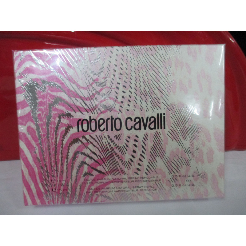 ROBERTO CAVALLI COFFRET 2 PIECES FEMME AVEC 1 EAU DE PARFUM VAPORISATEUR 15 ML + 1 RECHARGE EAU DE PARFUM DE 15 ML SOUS BLISTER